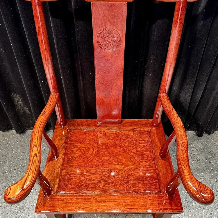 （省内包邮）巴花实木中式榫卯工艺家用官帽椅圈椅主人椅新中式