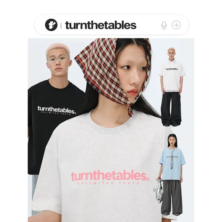【25春季新品】Turnthetables基础款印花短袖T恤