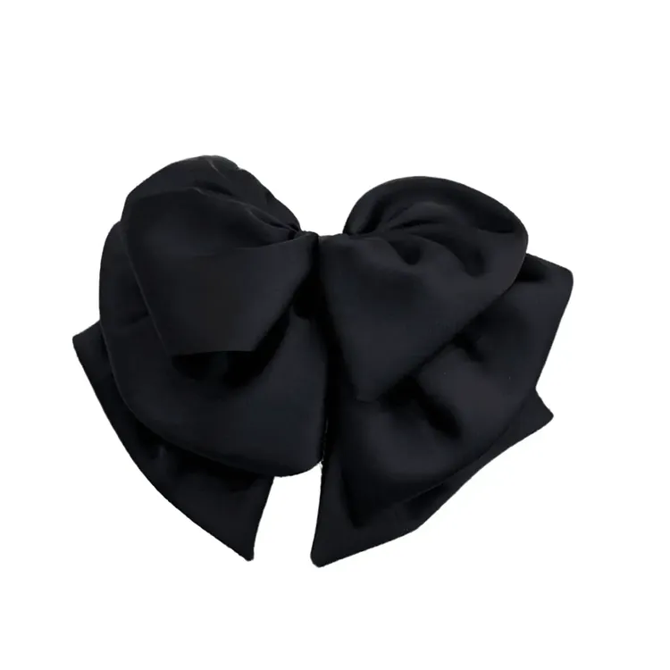 荞芬气质百搭高级质感后脑勺盘发丸子彩色缎面蝴蝶结花苞抓夹头饰