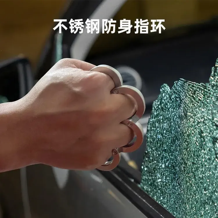 铁合金戒指 【解压玩具】防身戒指不锈钢折叠创意玩酷指环戒指指环商品图
