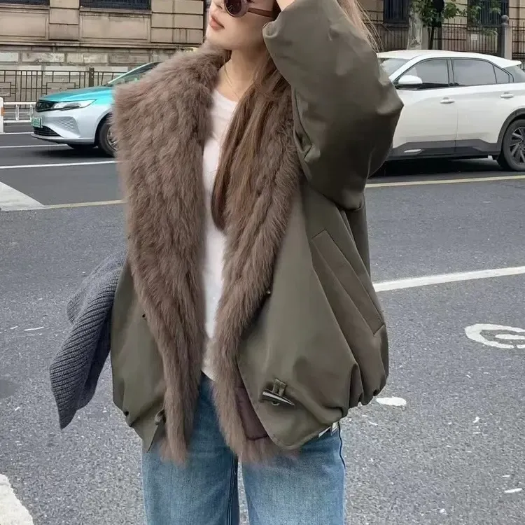 新款女款冬季领派克服时尚保暖外套