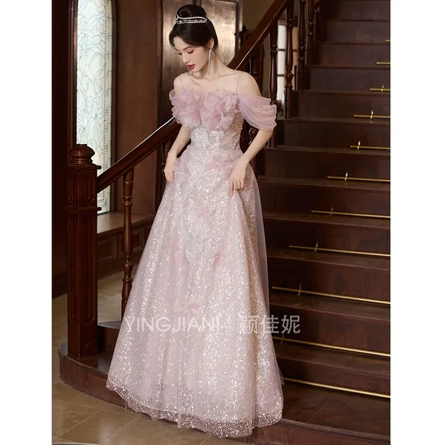 法式晚礼服裙女高级感长款吊带生日宴会成人高端轻奢小众2025新款