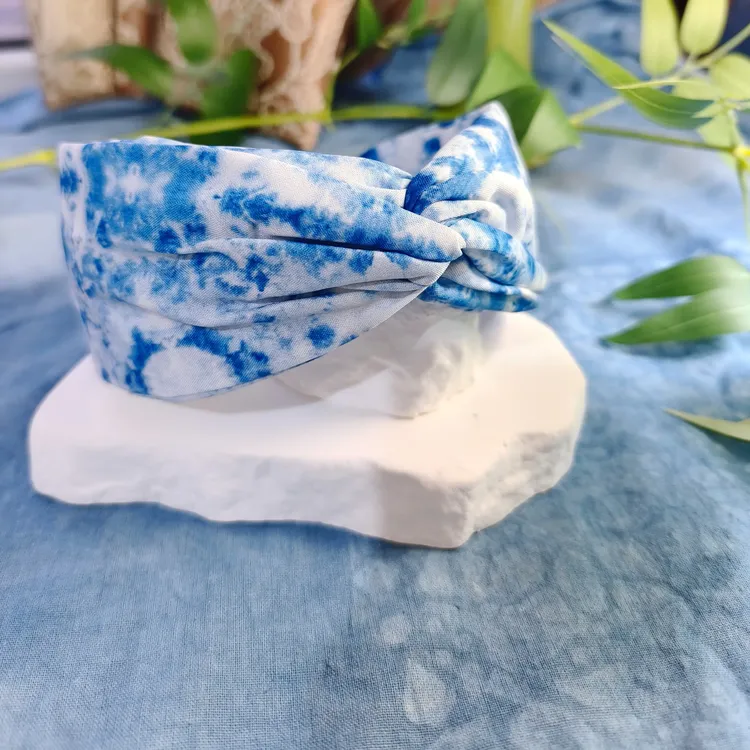 手工扎染发箍民族清新森系风旅游百搭浪漫风情兔耳朵高颅顶发箍女