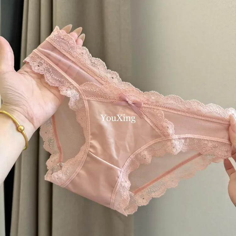 ins风纯欲蕾丝甜美女士内裤透气无痕中腰三角内裤