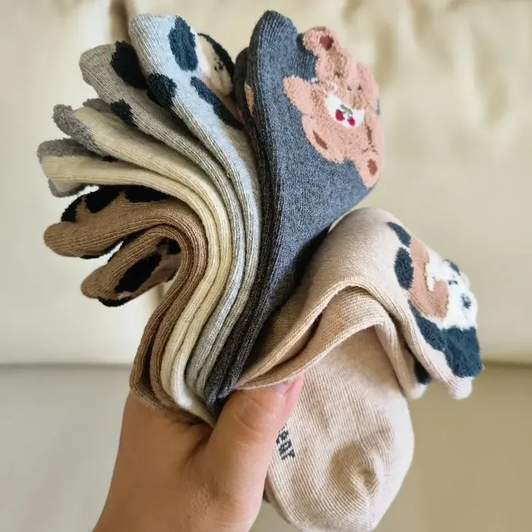 秋冬宝宝卡通袜中筒动物袜子中大童可爱高颜值男女宝中筒袜长袜s