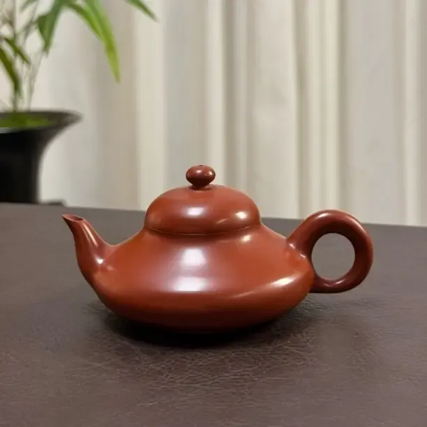 扁梨壶 约120毫升全手工薄胎朱泥壶潮州手拉壶功夫茶器泡茶壶原矿