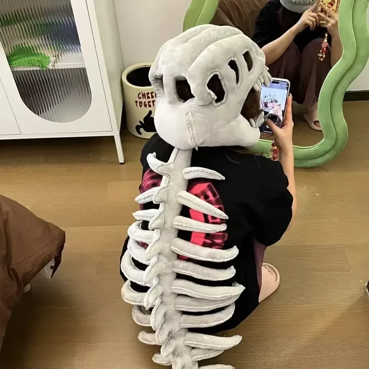 恐龙骨架搞怪恐龙头套装扮服饰毛绒玩具趣味整蛊创意玩具成人礼物