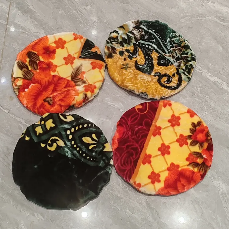 加厚双层毛绒圆形凳套通用四季适用，拍一发四个，颜色随机包邮到家