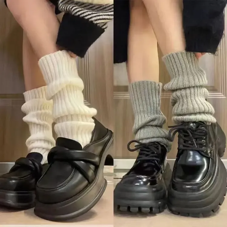 泰酷辣甜美日系学院风春秋款中筒堆堆袜女jk针织袜套原宿风袜套