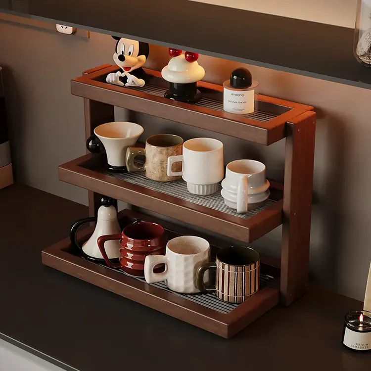 杯架子置物架茶杯架台面茶具收纳架多层茶叶展示架桌面小型放水杯