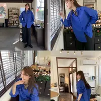 灰灰呀！8奶原单！巨显白 高密40支 韩系复古设计刺绣百搭宽松衬衫