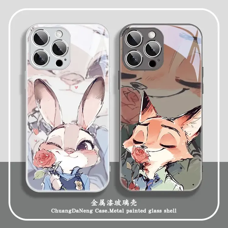 适用尼克朱迪苹果/华为/小米/vivo/oppo创意卡通油画风可爱手机壳