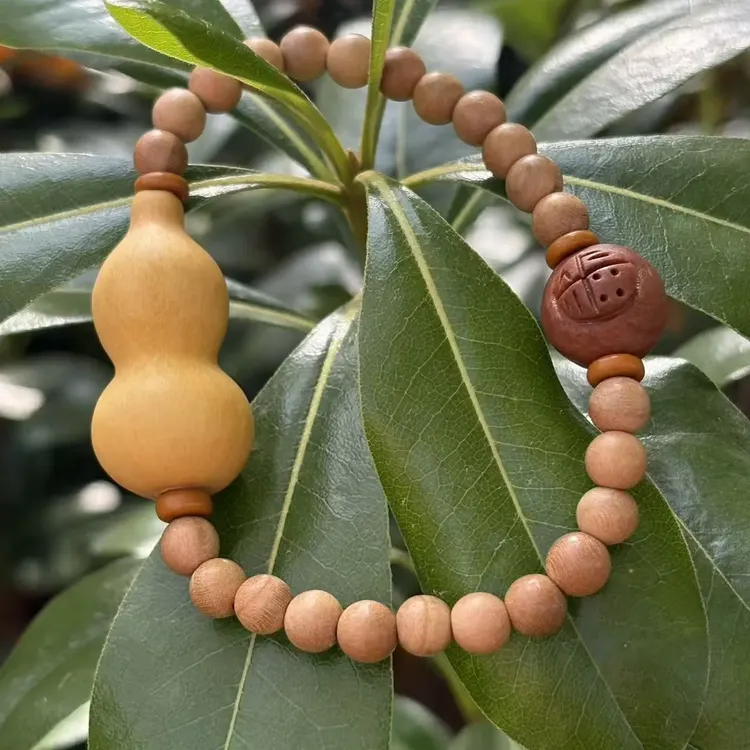 秋日暖阳桃木手链，天然的葫芦治愈你得心，治愈定制福禄款。