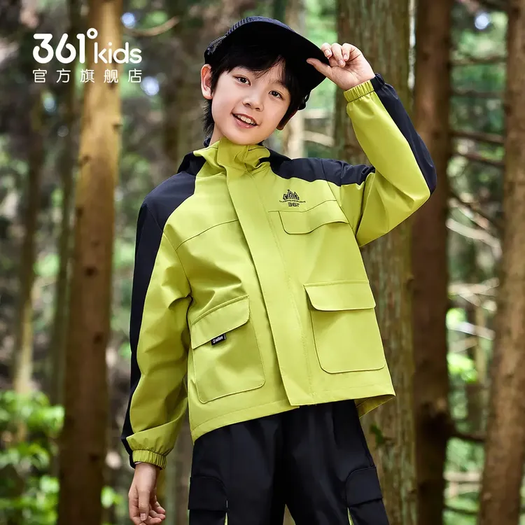 361°kids儿童男女童2025年户外休闲春秋耐磨梭织加厚外套