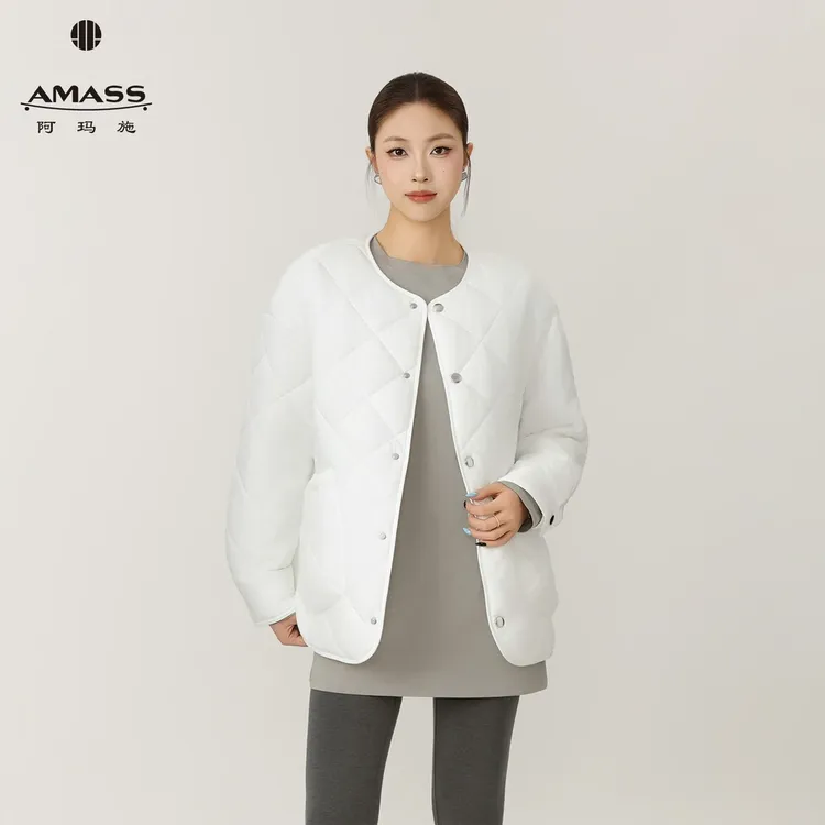 AMASS/阿玛施秋冬新款洋气松弛感时尚百搭极简风棉服外套5400730