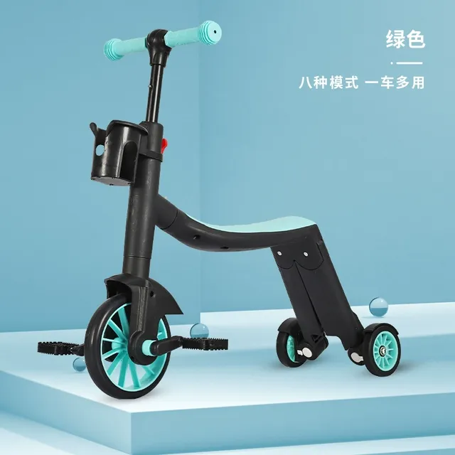 三合一滑板车宝宝溜溜车滑行车可坐可骑脚踏三轮车儿童平衡车推车