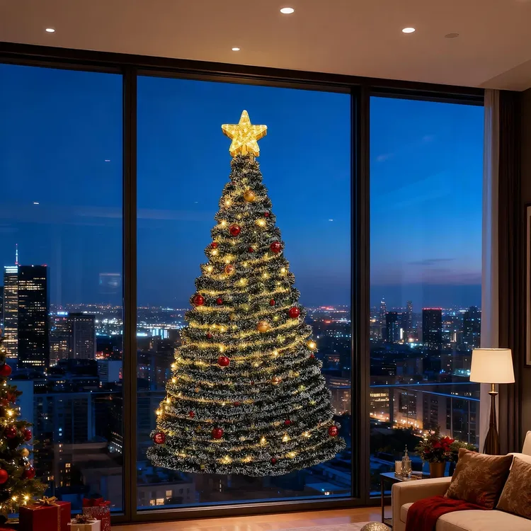 圣诞节装饰毛条圣诞树顶星diy灯带墙面氛围摆件拍摄道具场景布置