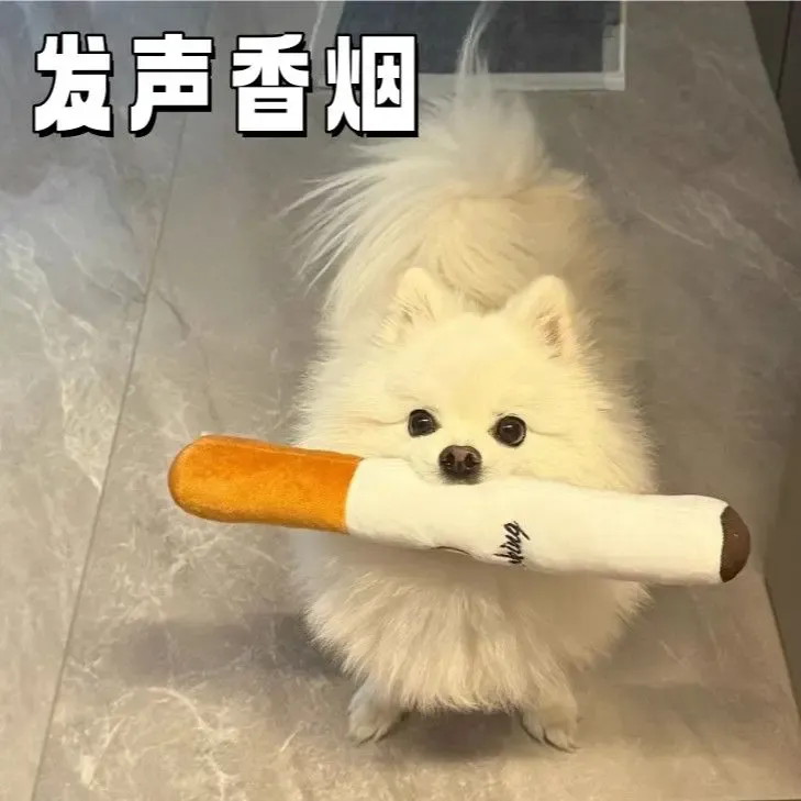 狗狗香烟毛绒玩具华子宠物发声自嗨解闷磨牙耐咬不烂宠物用品EEK