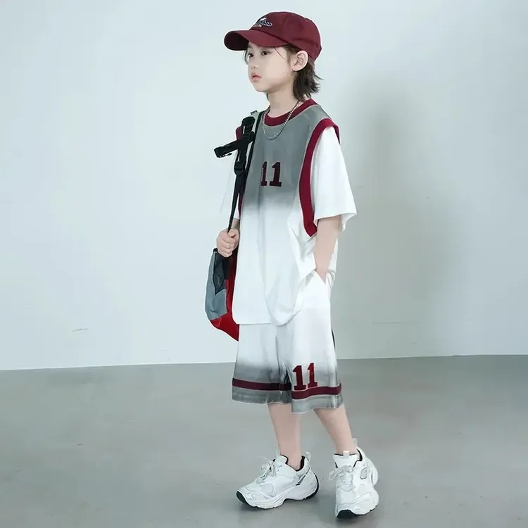 男童夏装运动套装2025新款中大儿童装薄款夏季短袖男孩两件套潮酷