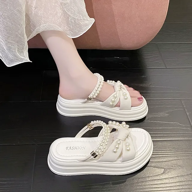 2025新款夏季绝美凉鞋女仙女风厚底配裙子爆款拖鞋外出时尚沙滩鞋