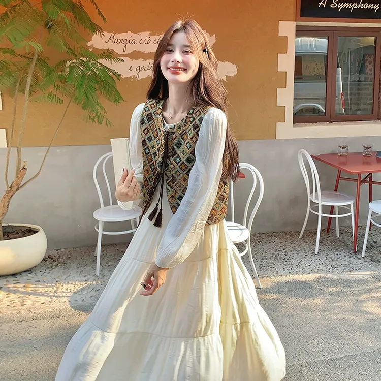 2C115-2213新款新款连衣裙两件套韩国东大门女明星气质高级感INS