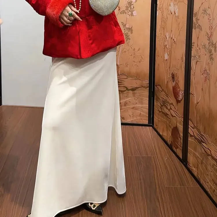 越越女装加厚加绒A字版女款冬丝绒宽松百搭显瘦气质半身长裙高货