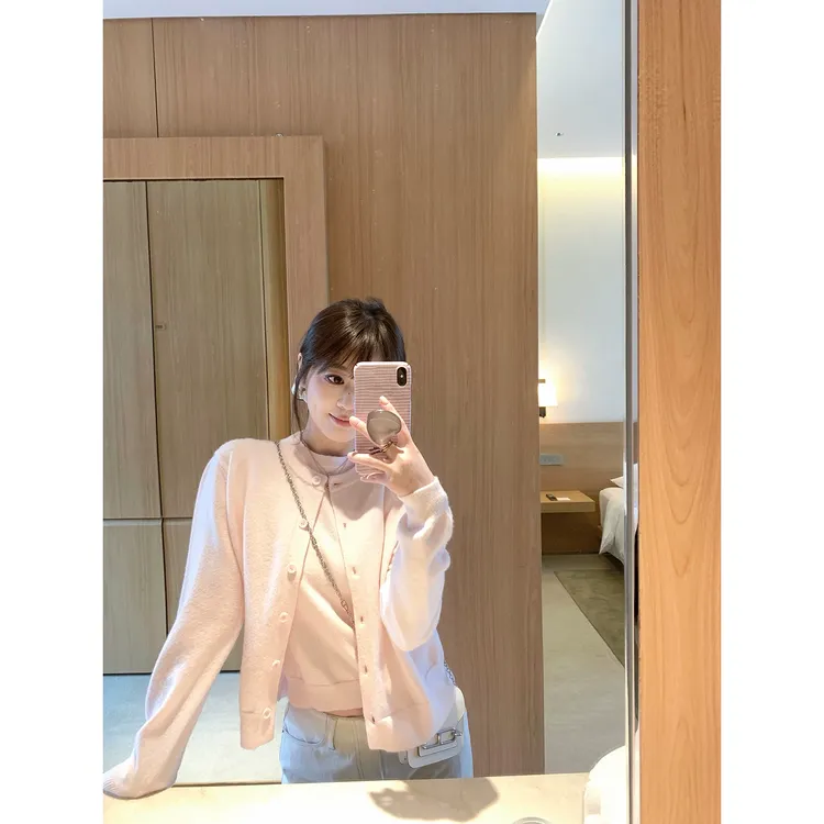 【AHY】奶糖甜心三级抗起球糖果色针织两件套