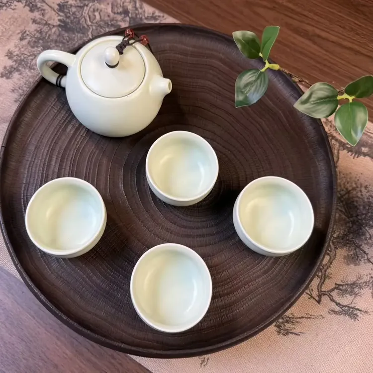 功夫茶具简约高档托盘套装家用储水干泡茶盘中式简易小型茶台陶瓷