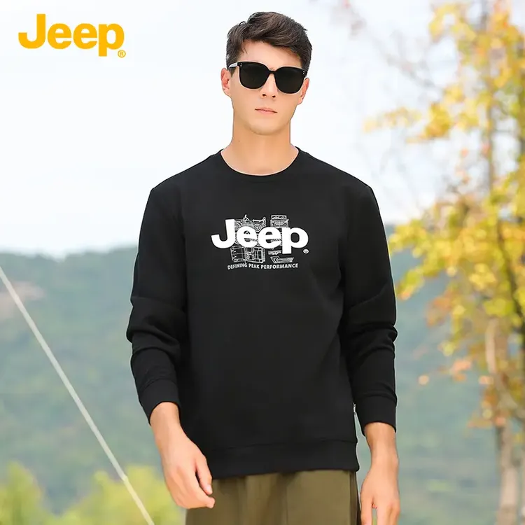 JEEP/吉普秋季新款圆领套头休闲长袖上衣百搭舒适卫衣285