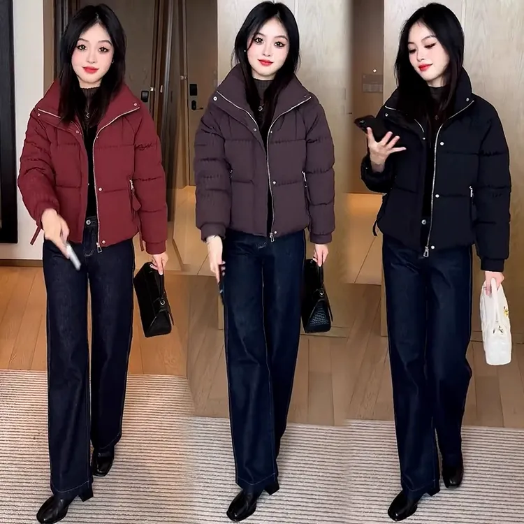 时尚短款立领棉服女2025冬季新款洋气显瘦小个子保暖加厚棉袄外套
