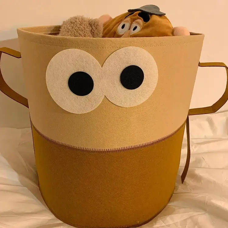 大容量脏衣篮衣服篓收纳桶可爱卡通家用可折叠毛毡玩具零食杂物筐