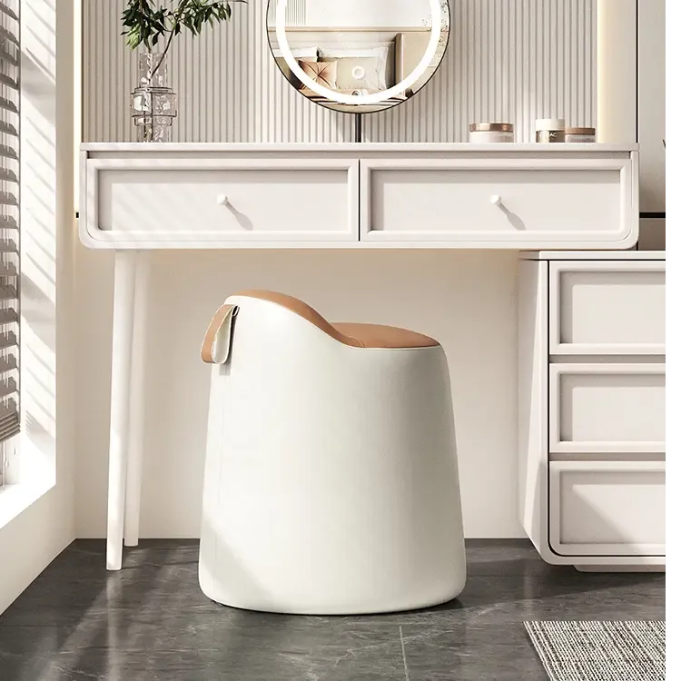 化妆凳轻奢家用女生卧室梳妆凳简约梳妆台凳子网红化妆椅圆凳