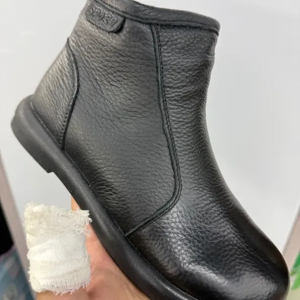 短靴女靴拉链冬季半筒靴防滑休闲圆头低跟