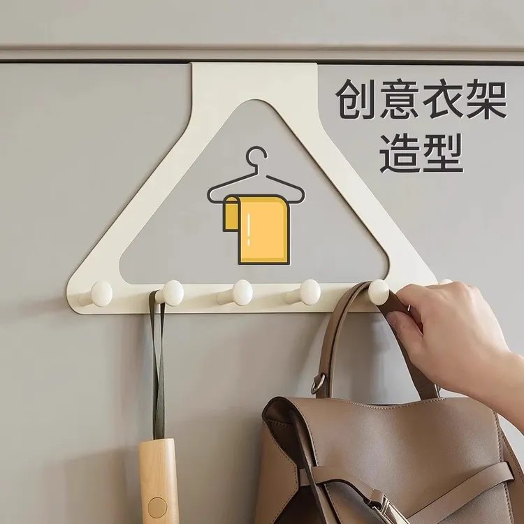 家用门后挂钩衣服挂架卧室挂衣架壁挂墙上免打孔强力浴室置物收纳
