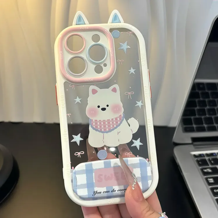 蓝格西高地耳朵支架适用苹果16手机壳iPhone15小米14vivoppo华为