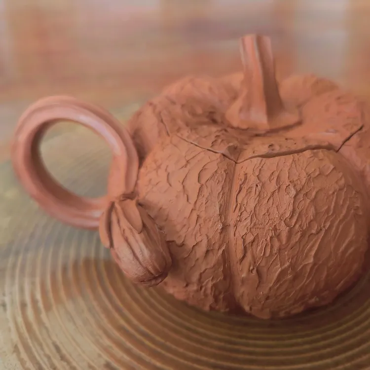 建水紫陶全手工制作小容量纯手工茶道工艺品精美雕塑茶壶茶具手捏