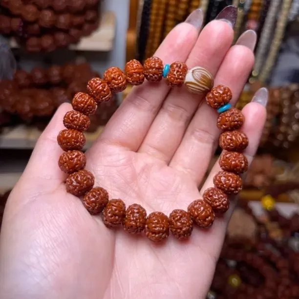 六瓣单圈已包浆印尼小金刚老树王梅花盘龙男女盘玩文玩手串学生