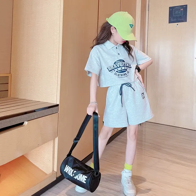女童夏装套装2025新款韩版洋气童装中大童夏季时髦运动炸街两件套