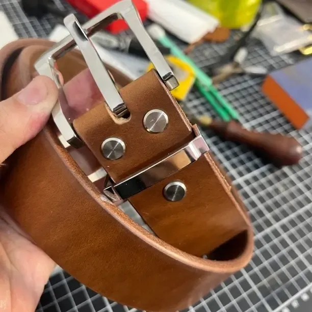 正品牛11扣+6mm重油老枥木腰带