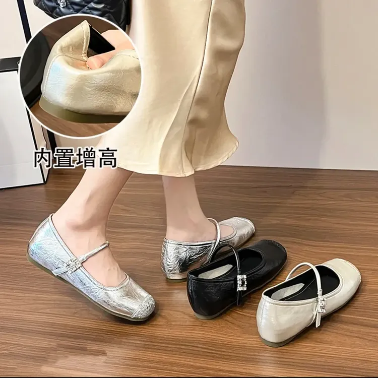 小香风内增高厚底单鞋玛丽珍浅口低跟单鞋夏季2025新款