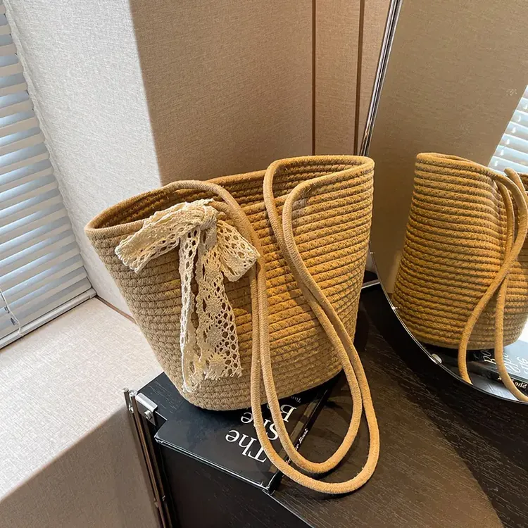 编织草编包包女大容量2025新款时尚夏季百搭单肩海边沙滩托特包g