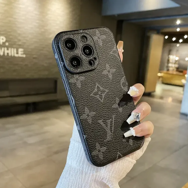 老花皮质适用iPhone15手机壳苹果16promax欧美14套13大牌12高级11