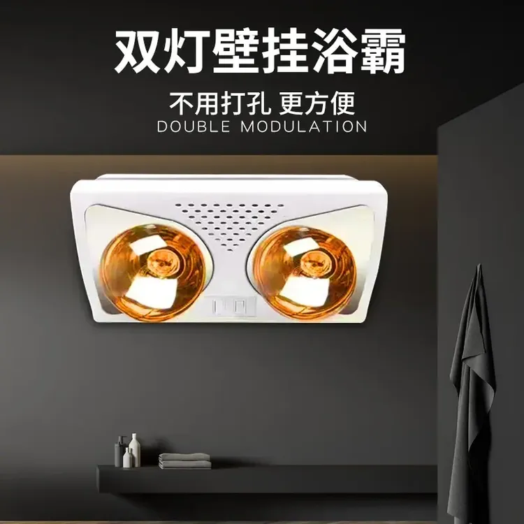 浴霸取暖器壁挂节能电暖气家用卫生间洗澡免打孔挂墙壁二灯防爆
