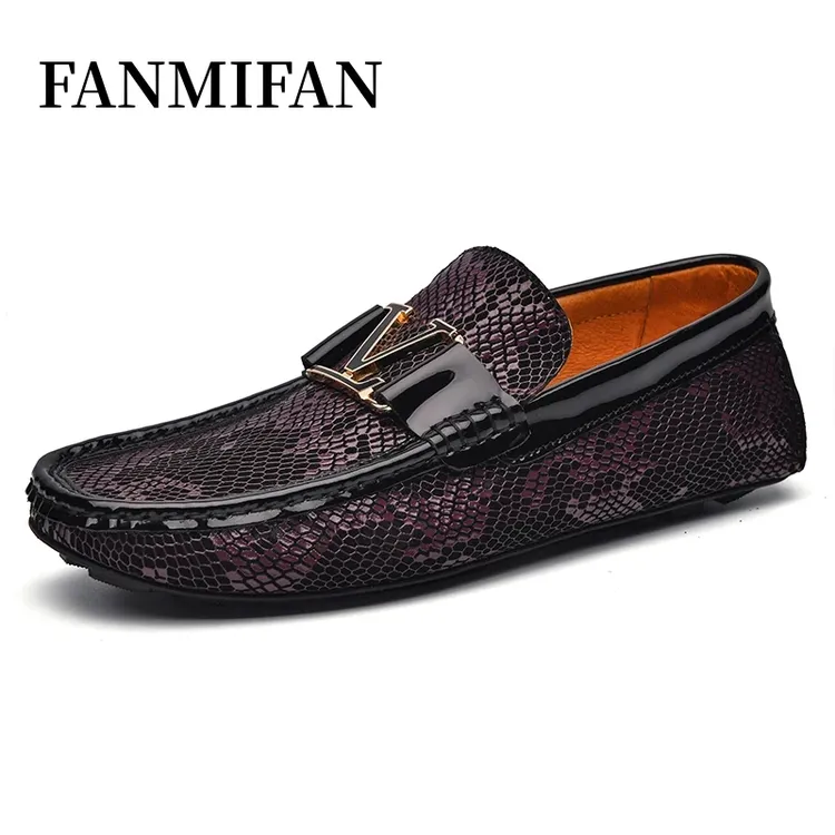 【英伦风尚】Fanmifan欧洲站轻奢复古皮鞋曼巴纹商务休闲豆豆驾车鞋
