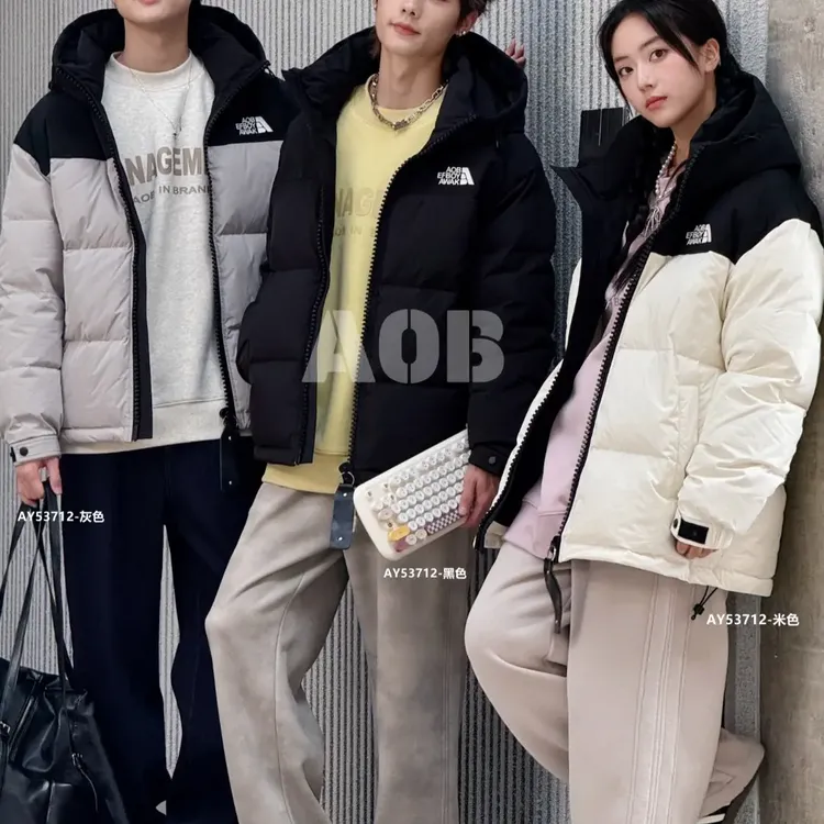 户外亲子款连帽男女情侣款面包保暖羽绒外套亲子款羽绒服