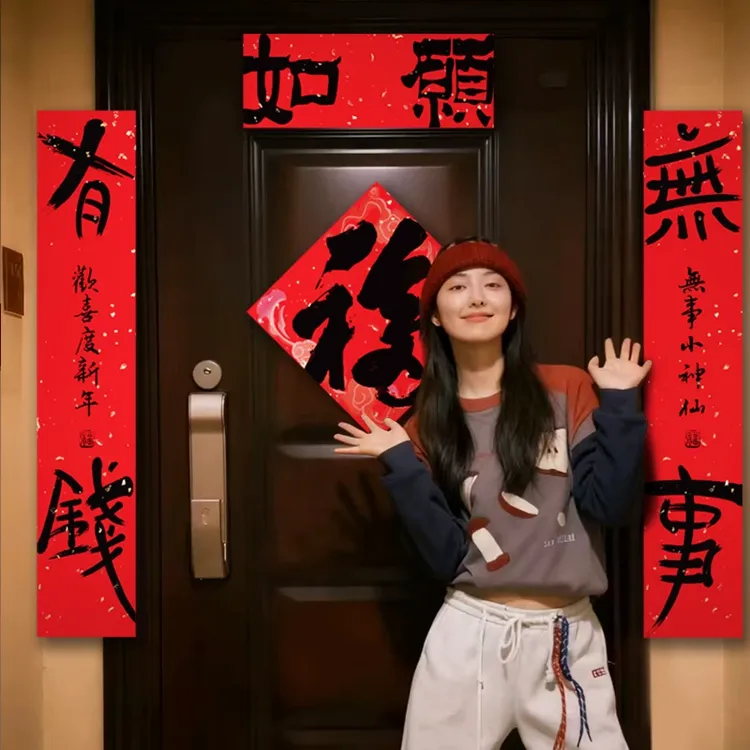 2026马年对联新中式春联新款贴福字书法过节装饰布置S323