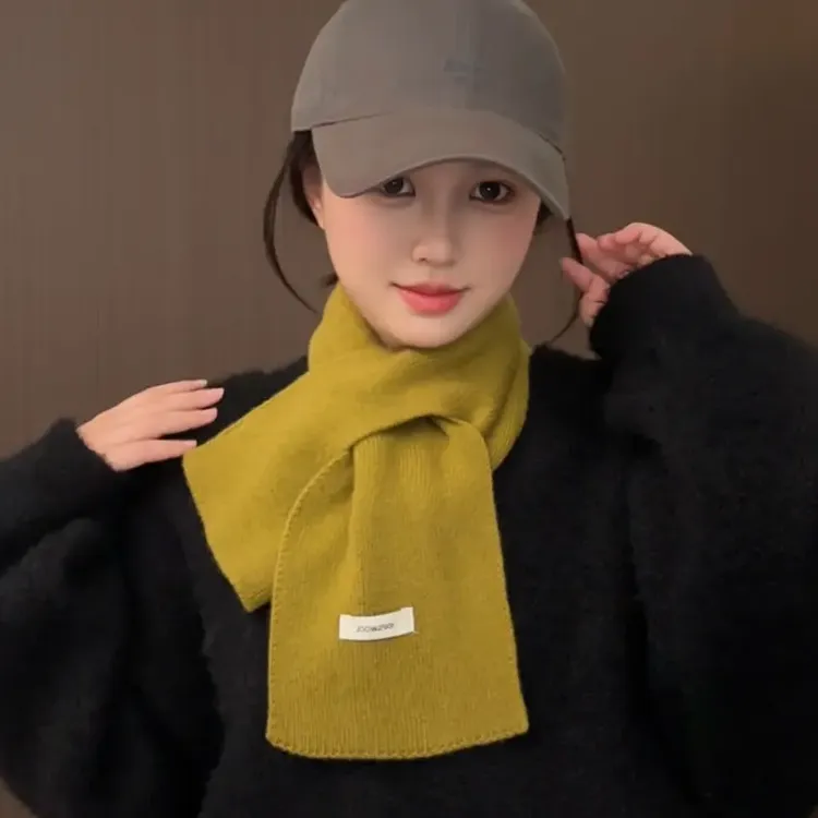 100%澳洲纯羊毛针织围巾女秋冬季新款保暖防寒纯色围脖情侣百搭