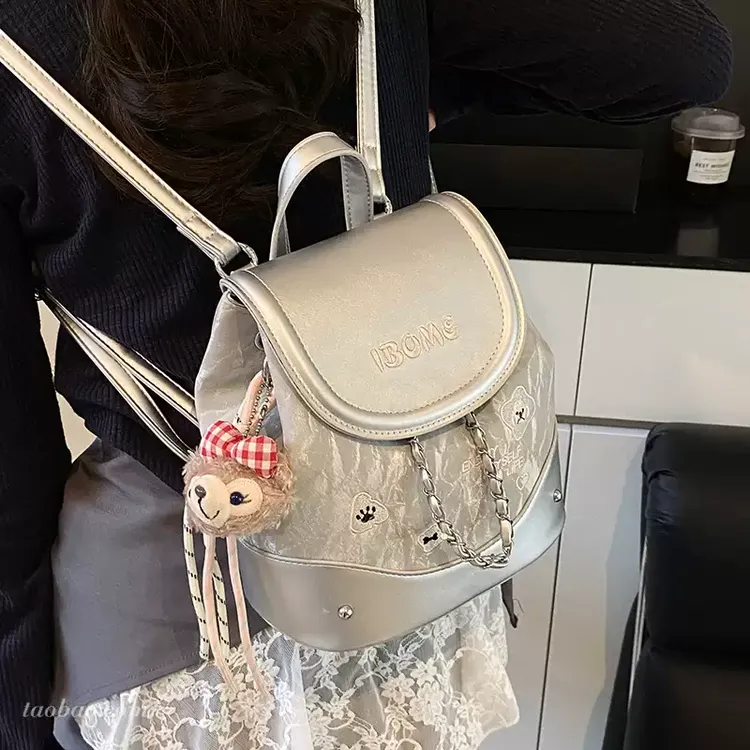 休闲百搭小众女式双肩包2025新款精致迷你小书包出游旅行包后背包