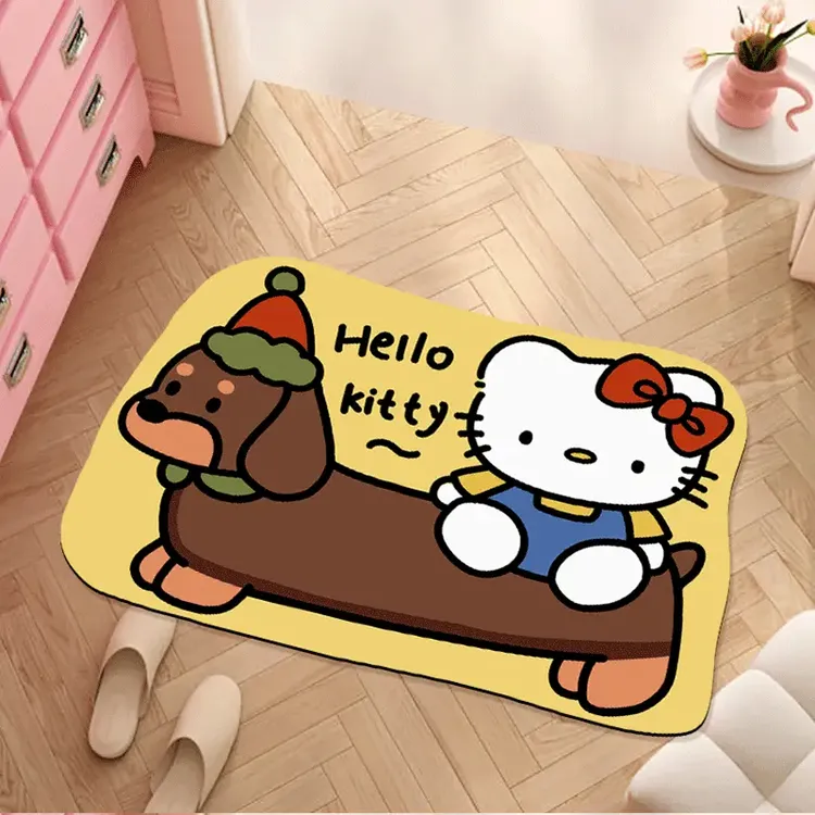 可爱卡通浴室吸水地垫软硅藻泥卫生间洗手间防滑速干脚垫家用耐脏