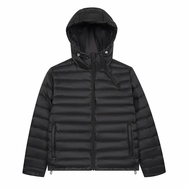 冬季男女轻量衔缝白鸭绒连帽防风纯色宽松排骨